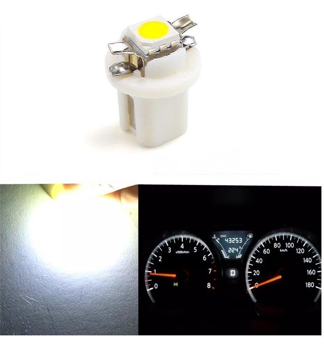 автомобилна индикаторна лампа  b8.5d 1x5050 -12v бяла zollex p0107