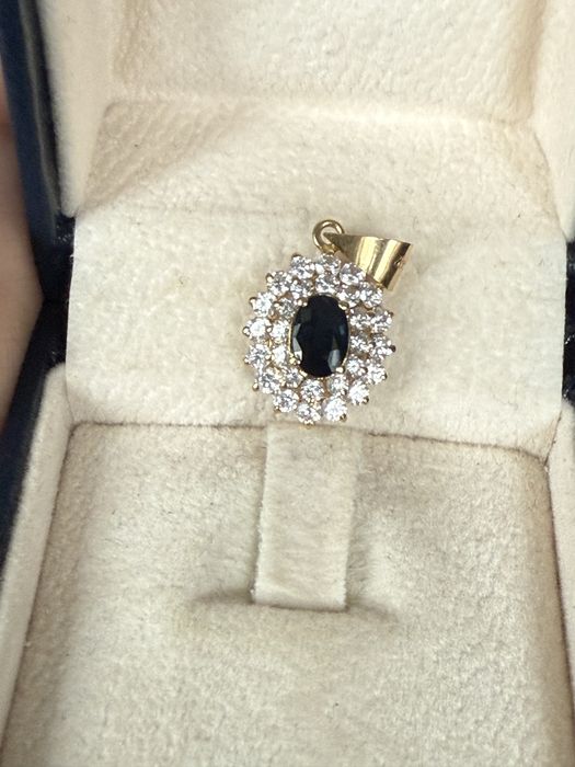 Pandantiv cu safir si zirconii aur14k