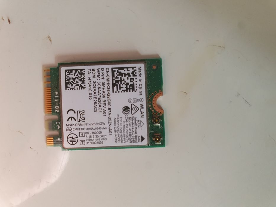Placa wi fi intel dual band 3165 laptop
