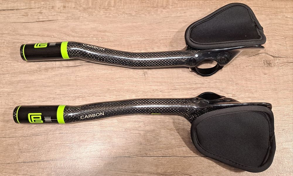 Aerobar/ extensii ghidon carbon + înălțători 20 mm