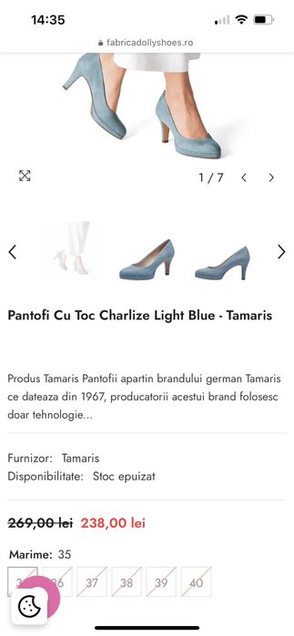 Pantofi Tamaris mărimea 39