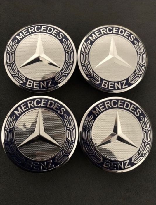 Set Capace Roti/Jante Aliaj Mercedes Albastru 75mm A C E S CLA/CLK