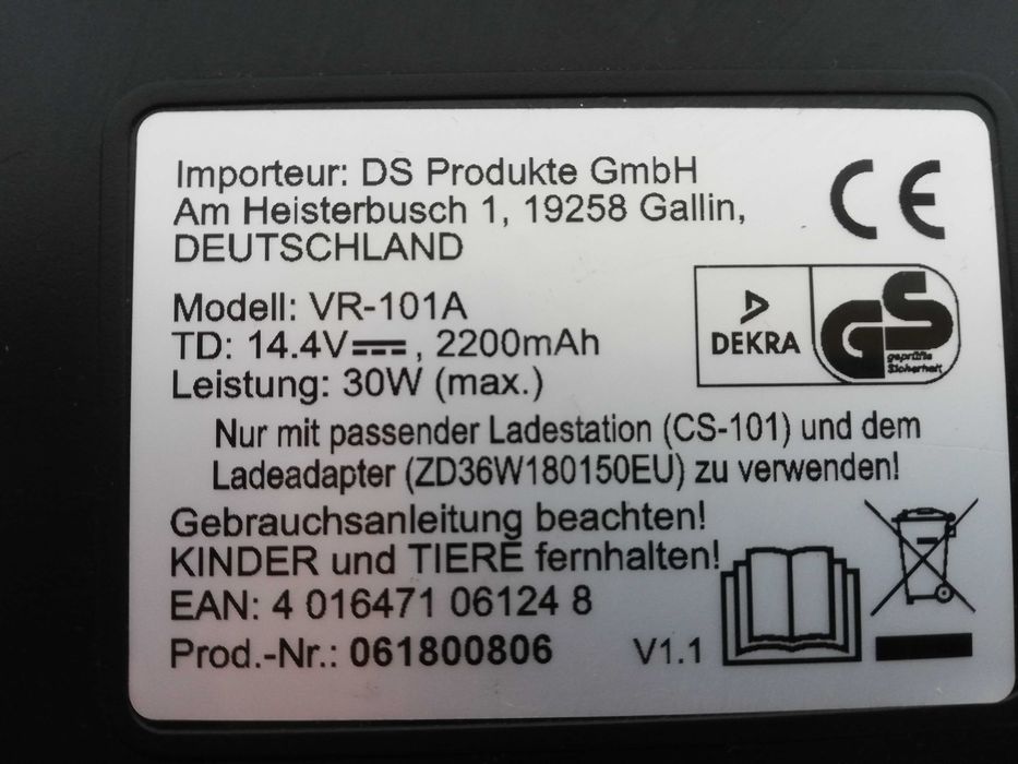 Немска Прахосмукачка робот VR-101A за части