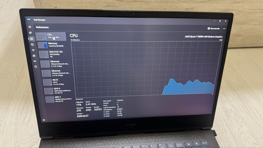 Hp omen 16 2K/QHD 165 Hz. Noutbook gaming rtx 3060