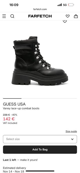 НАМАЛЕНИ Чисто нови дамски боти от естествена кожа Guess Vaney