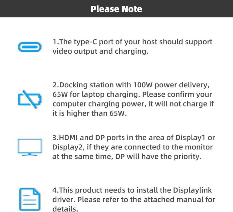 Универсална докинг станция Displaylink WAVLINK USB C с 2x HDMI и DP