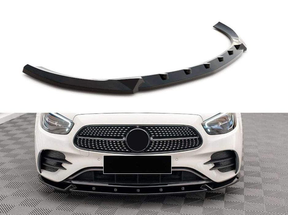 Преден лип спойлер за мерцедес в213 фейс / mercedes w213 lip spoiler / добавка за предна броня / нож