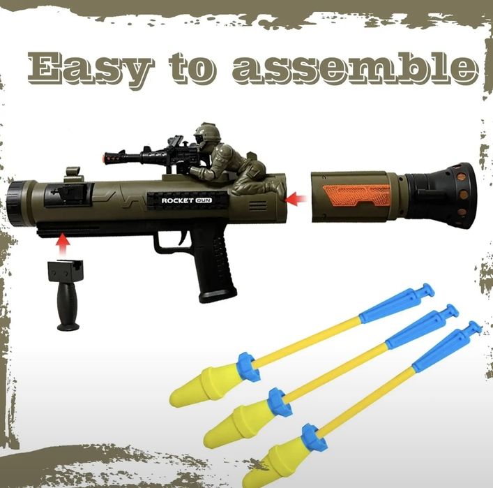 Bolalar uchun 2 tasi 1 da elektra avtomat bazuka o'yinchog'i