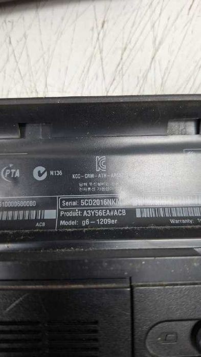 Ноутбук Model g6-1209er  HP Pavilion g6