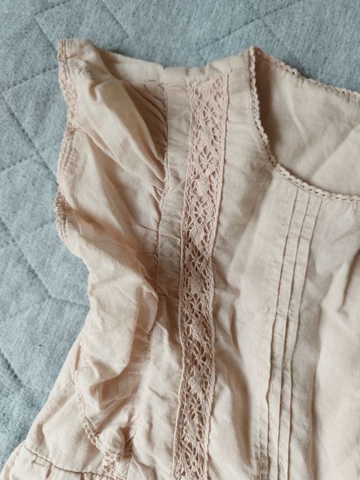 Рокля с дантела опушена роза лятна рокля за момиче 122 см H&M