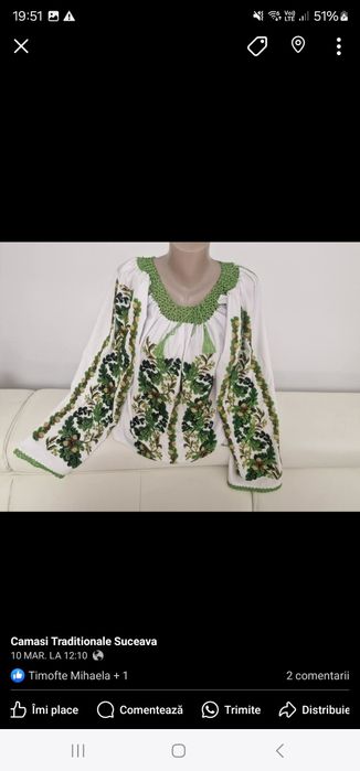 Camasi Traditionale cu margele cusute manual disponibile pe marimi