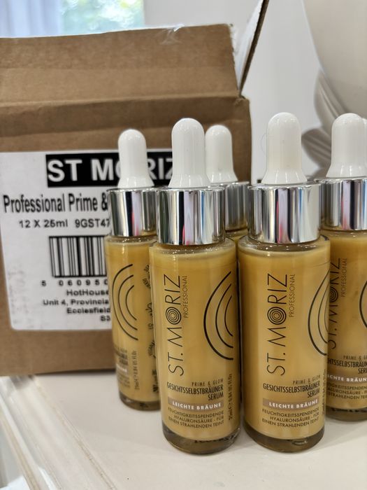 Ser stralucire acid hialuronic,autobronzant, St. Moriz Prime and Glow