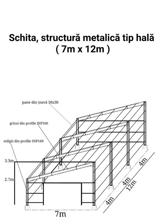 Vand hala metalica 8x10x4 cu panouri sandwich