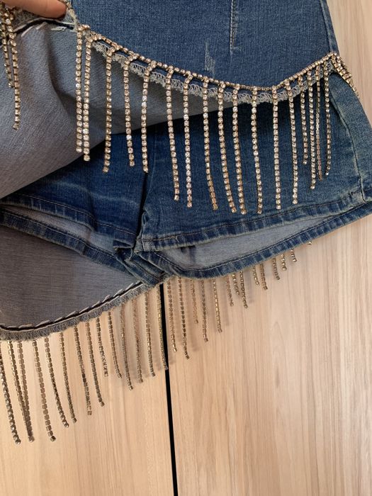 Пола-панталон с ресни от камъни