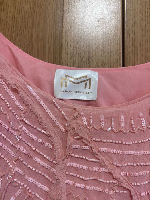 ПОДАРЪК (1+1) Maryan Mehlhorn – 100% копринена рокля с пайети и мъниста – XS / ХС – 90 € + ПОДАРЪК латино рокля (1+1)