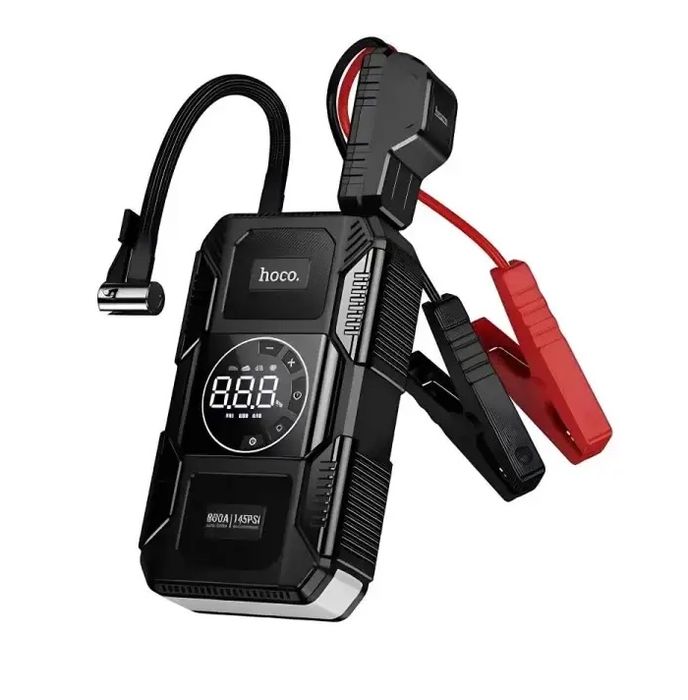 Hoco QS6 Clever — умный автомобильный насос+повербанк 8000mah стартер