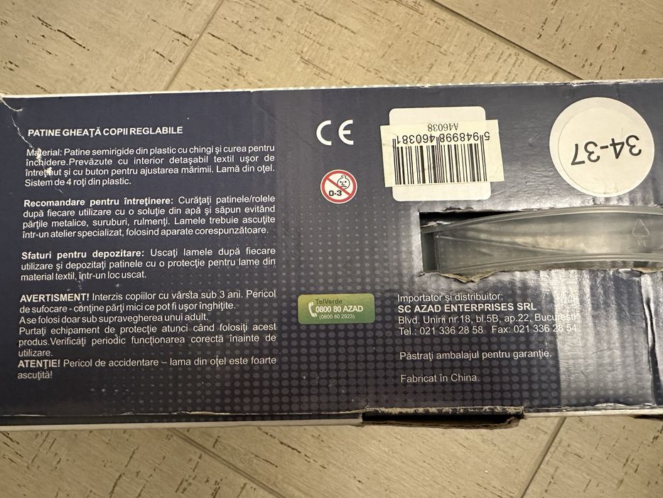 Vand patine gheata copii reglabile 34-35-36-37