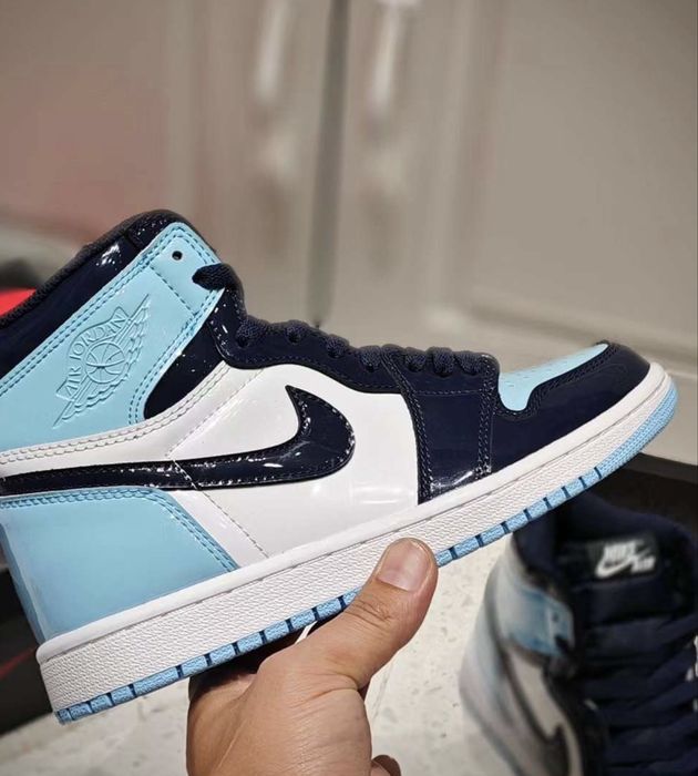 Air Jordan 1 Retro UNC Patent Full Box {Verificare Colet} Blue
