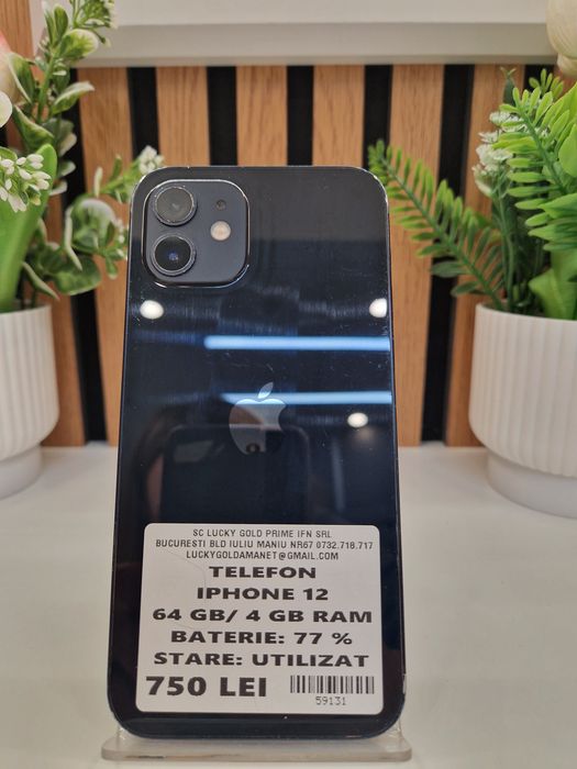 Iphone 12 64GB / 4GB RAM 77% Baterie Garantie!#59131