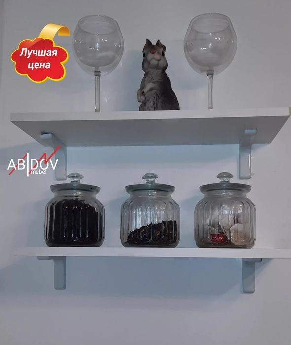 Прямые подвесные мебельньные полочки . В комплекте железный уголник.