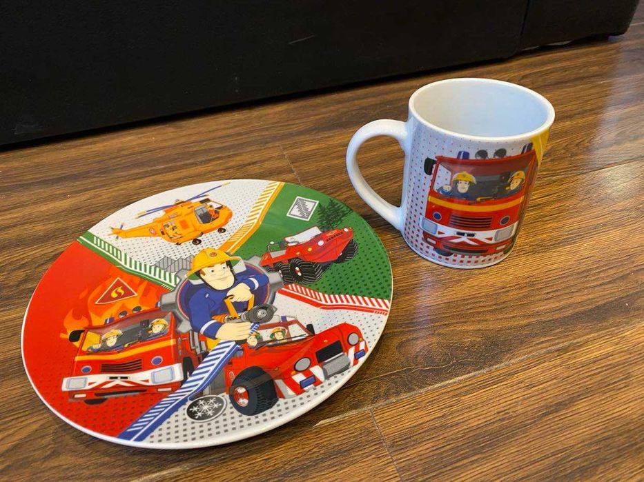 Комплект чиния и чаша Сам пожарникаря,Sam Fireman