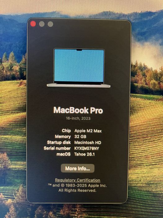 Macbook Pro 16 M2 Max - 1TB - 32GB Ram - Display Crapat - Functional