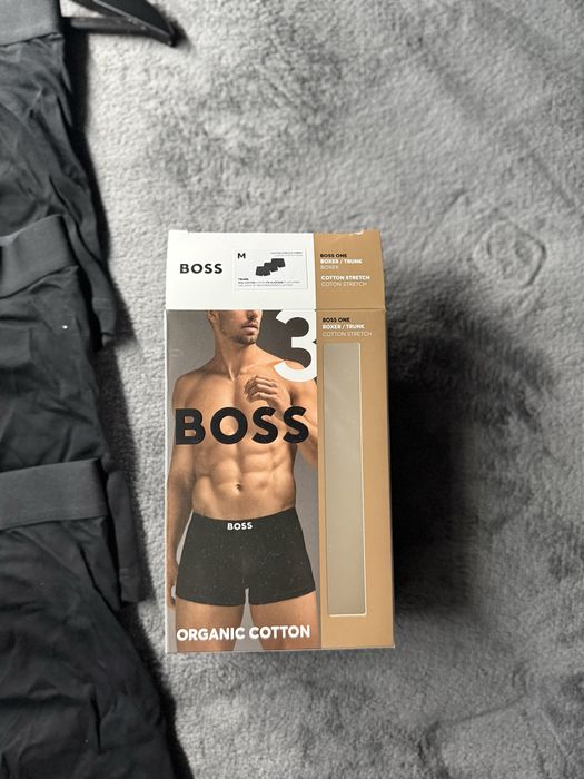 BOSS set 3 boxeri bumbac organic culoare negru marimea M noi