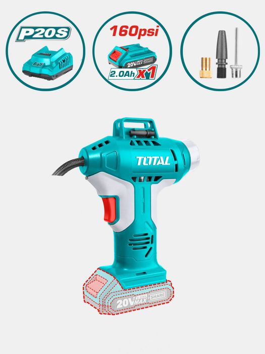 Литий-ионный автоматический воздушный компрессор TOTAL TACLI20011