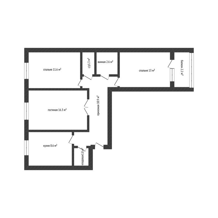 Квартира 3 комнатная