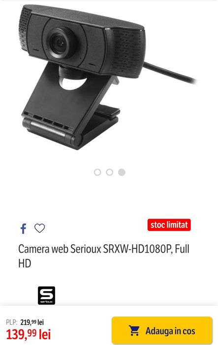 Camera web Serioux puțin folosită