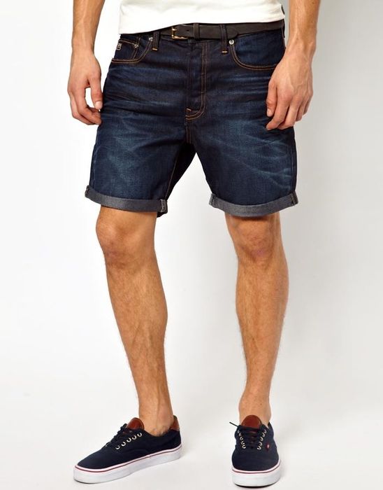 Мъжки дънки : G- Star RAW Denim Shorts 3301 Straight Fit Dark Aged