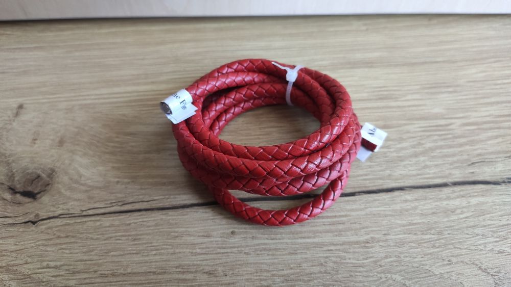 Плетена кожена връв за ключодържатели и гривни