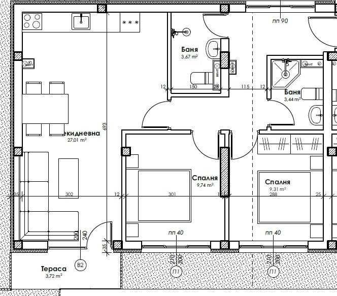 Тристаен апартамент Прослав