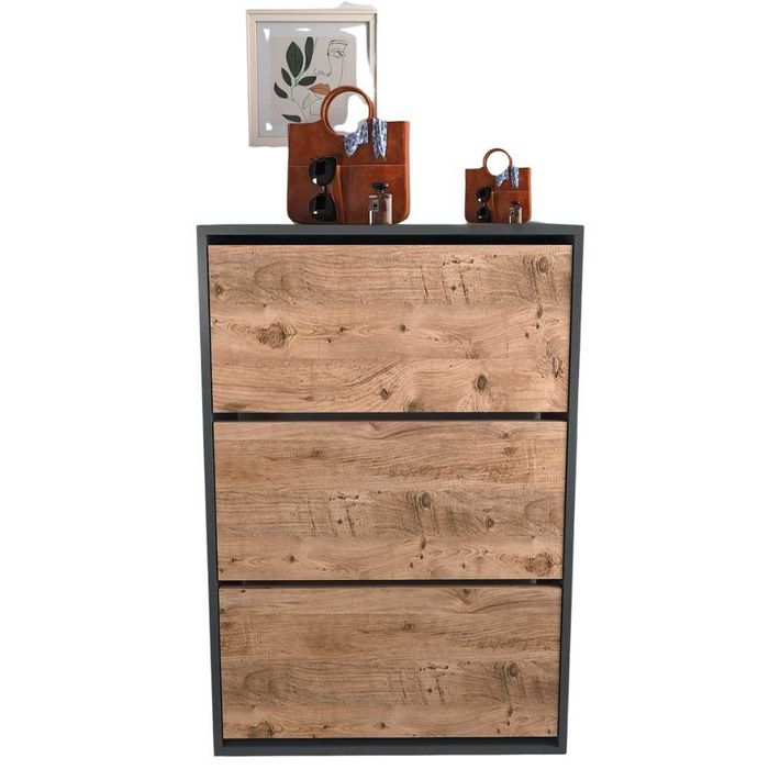 Pantofar 18 perechi, nou,  pal melaminat Antracit cu Pin, 110x70x 24