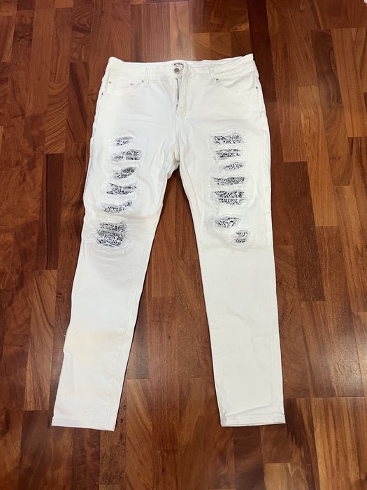 Dripary ripped jeans white
