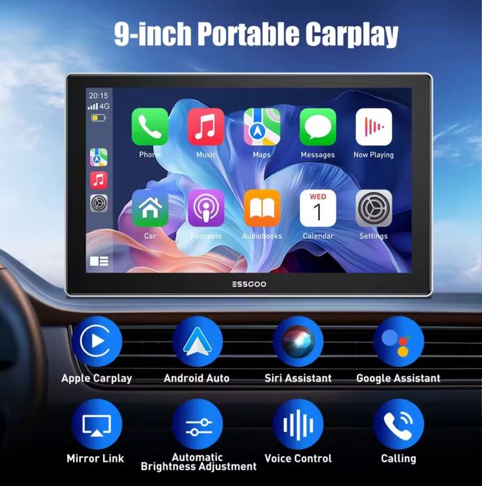 9-инчов безжичен Apple, Carplay, Android Auto