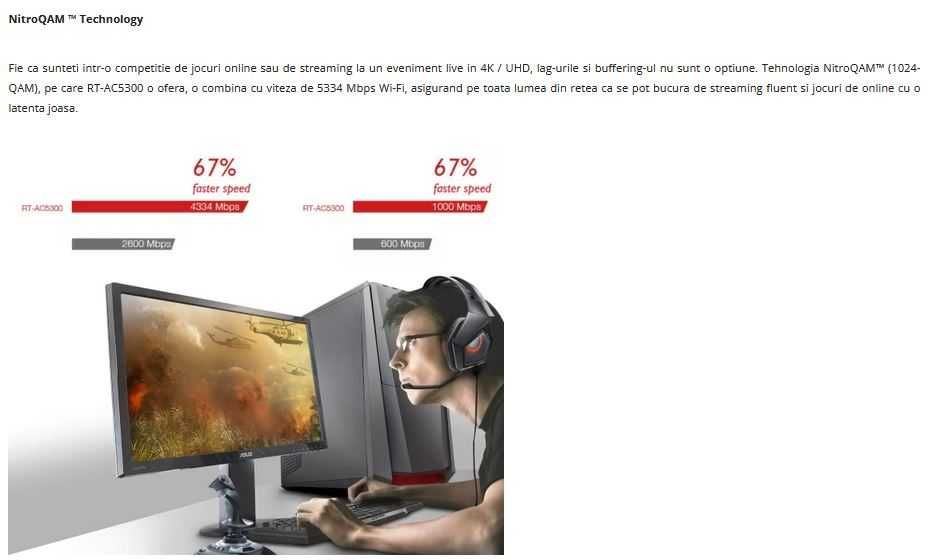 Router gaming ASUS RT-AC5300 Tri-band Gigabit Wifi 5