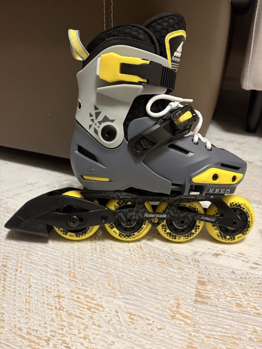 НОВИ Детски ролери Rollerblade Apex Charcoal/ Yellow 30 номер