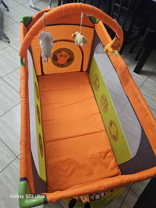 Patut cu 2 nivele Juju Sleepy Baby, Verde/Portocaliu