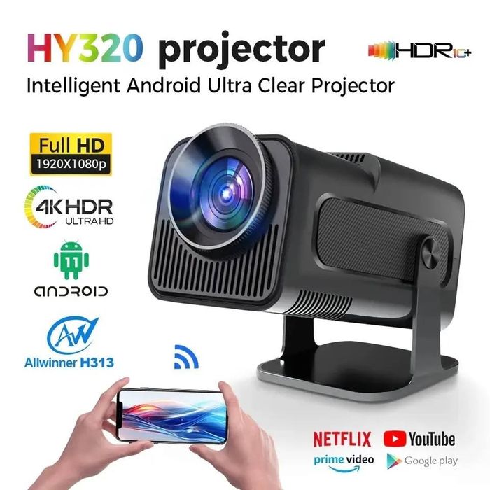 HY320 mini смарт проектор 4K Android 1000 каналы и фильмы