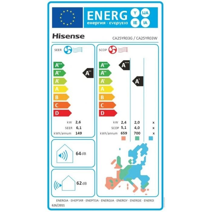 Нов инверторен климатик Hisense Easy Smart CA25YR03 9000BTU
