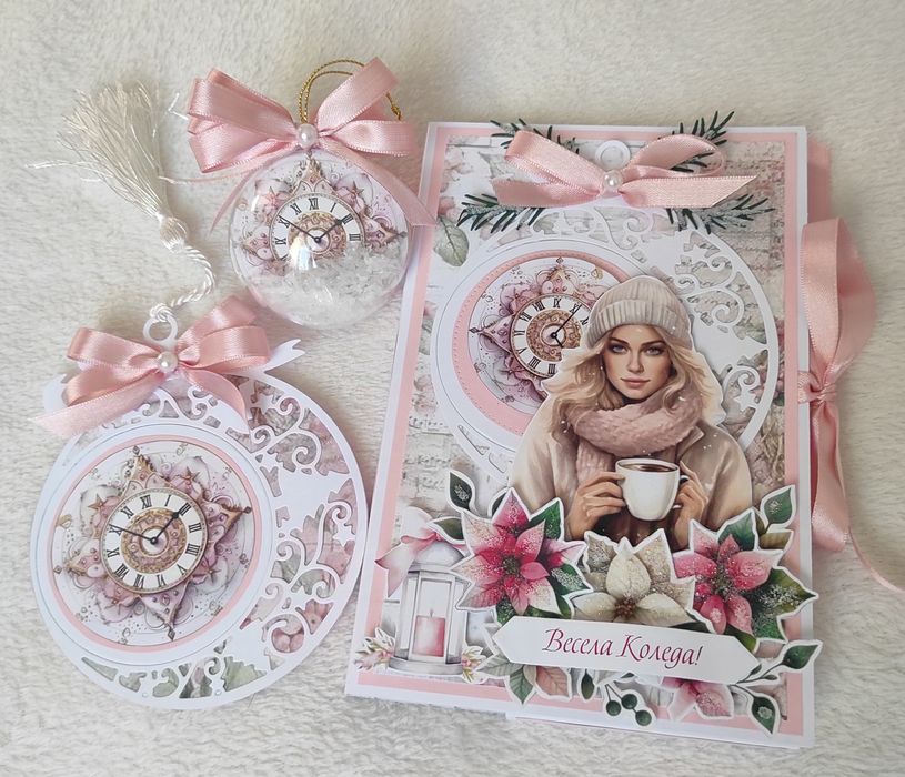 Ръчно изработена бутикова картичка  с място за шоколад (шоколадница)