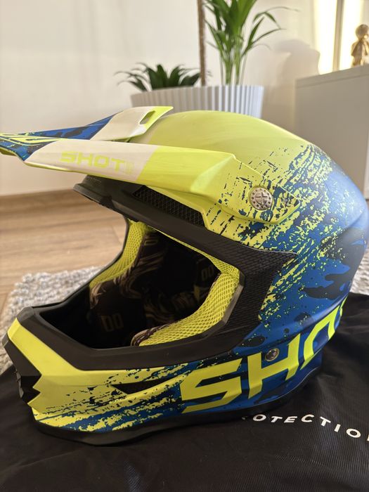 Casca motocross enduro Shot Furious + ochelari 100%