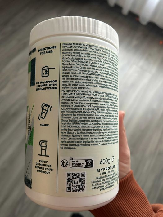 Preworkout MyProtein Origin StimFree-fara cofeina-Sour Apples, sigilat