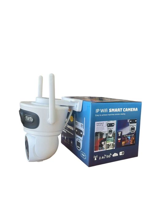 Двойна IP камера с двойна леща 10 zoom зум WiFi iCSee безжична 10MP