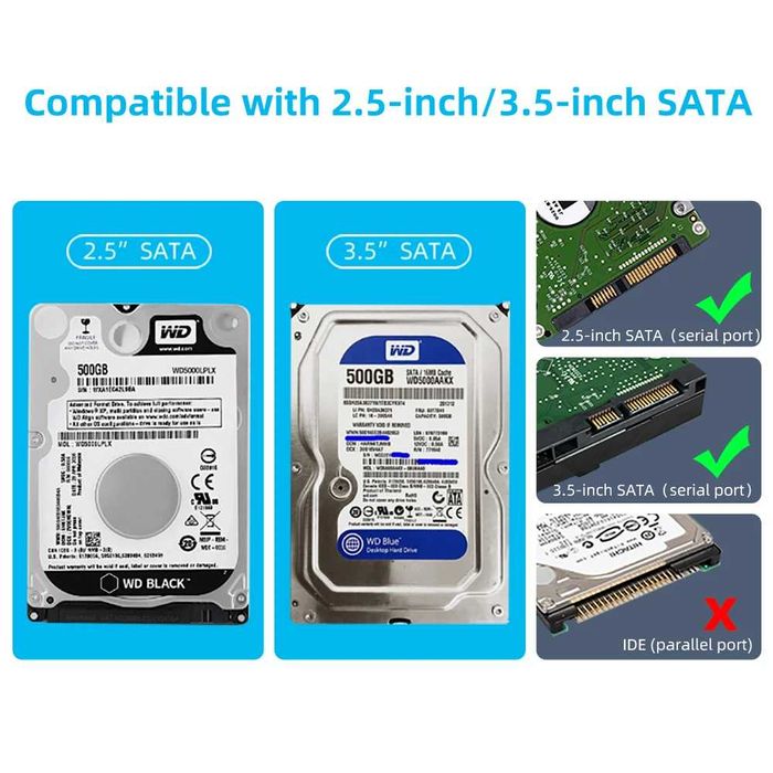 HDD case box (Внешний Корпус) для жесткого диска 2.5"-3.5" +доставка