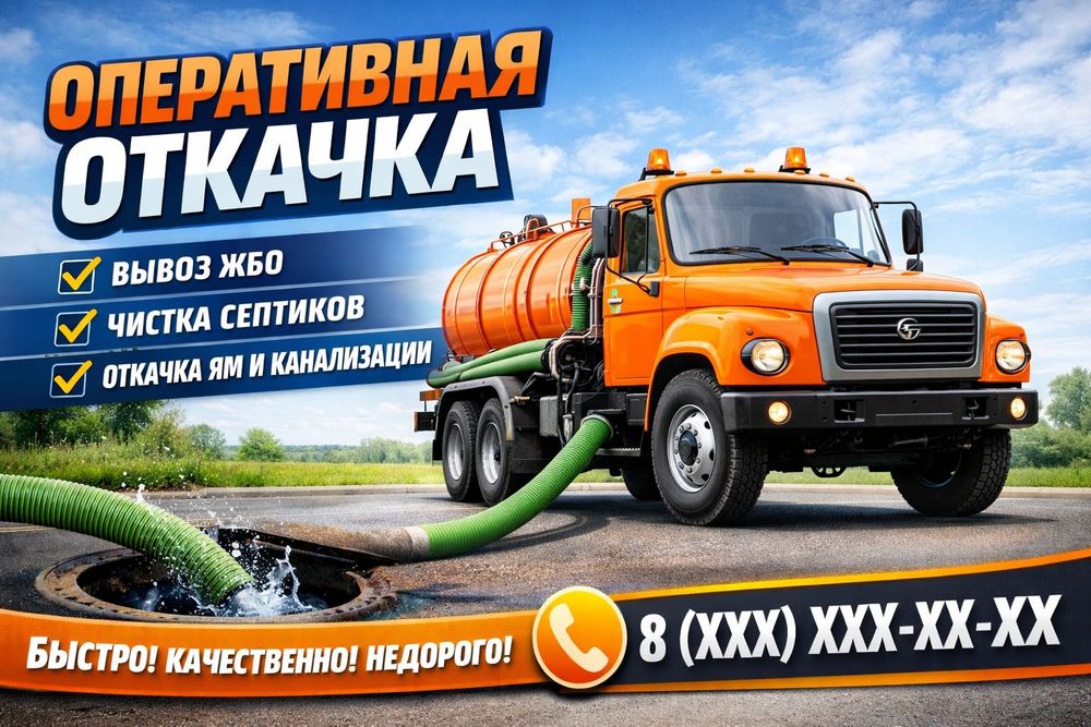 Откачка канализации, септик , гавновоз