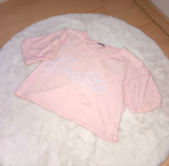 розова къса тениска Barbie