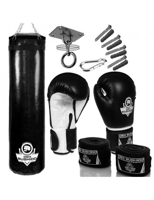 Боксов Комплект DBX Bushido 140c -Бокс.Круша,Ръкавици,Бинтове,Стойка