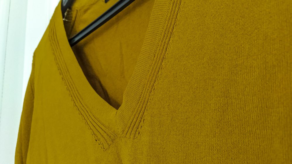 Pulover subtire/ Bluza tricotata Mango cu maneca lunga mustar 36/ S